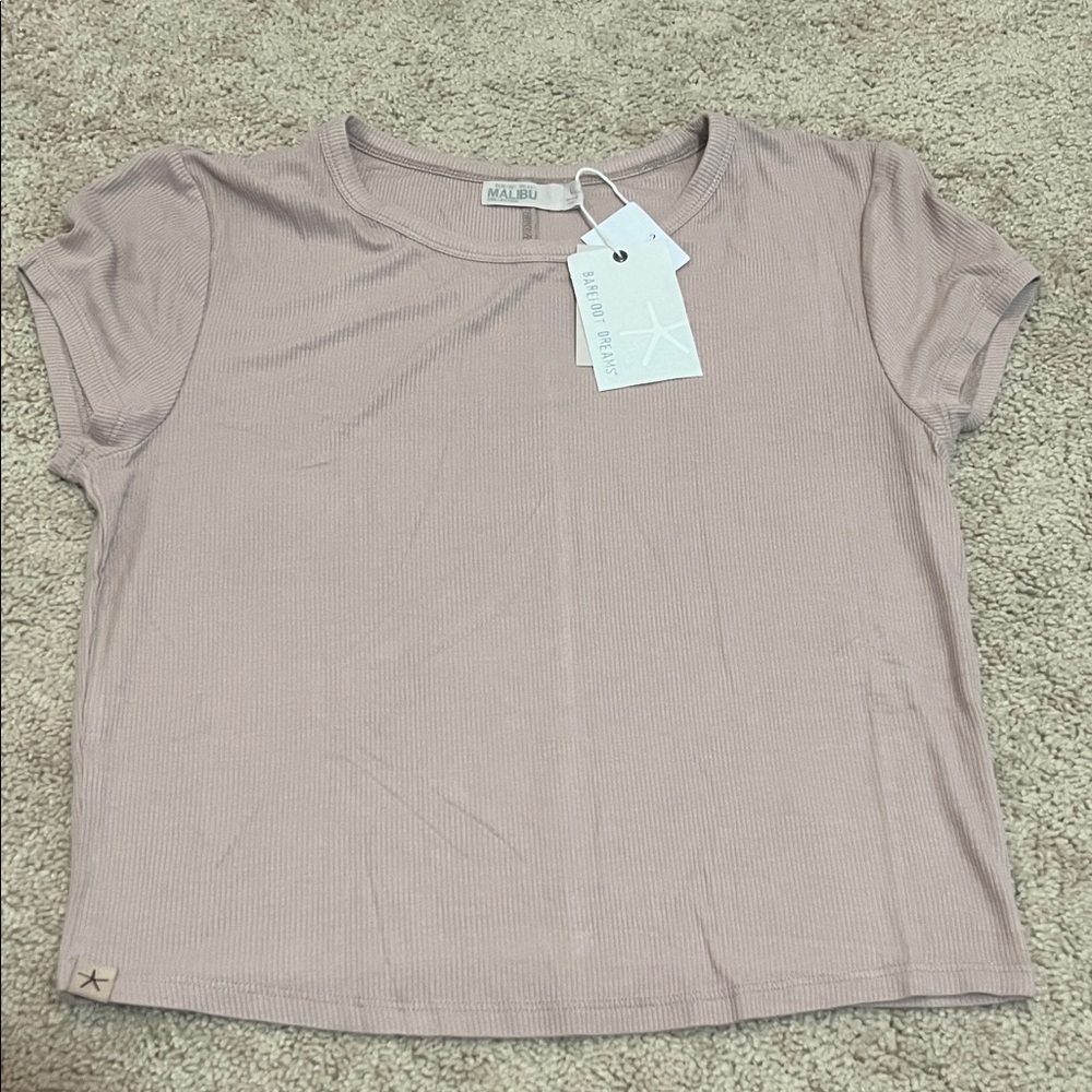 Barefoot Dreams Soft Rib cropped tee